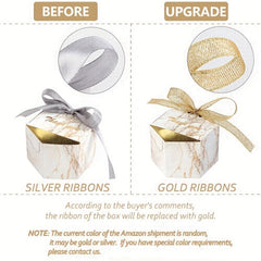 50pcs Marble Print Candy Boxes Treat Box Wedding Party Supplies