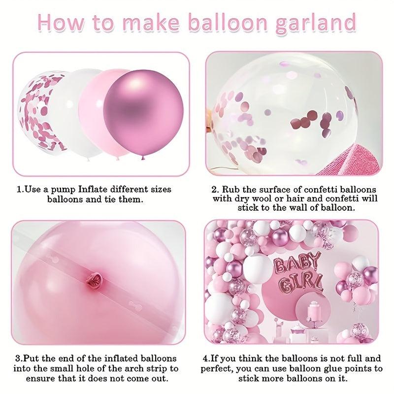 116pcs Pink Balloon Arch Garland Kit for Bohemian Party