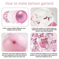 116pcs Pink Balloon Arch Garland Kit for Bohemian Party