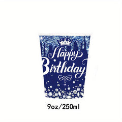 Dark Birthday Party Tableware Set - Disposable Plates, Cups, Straws & Decor
