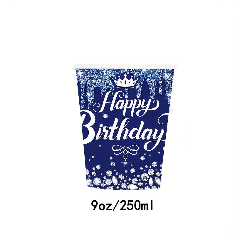 Dark Birthday Party Tableware Set - Disposable Plates, Cups, Straws & Decor