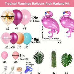 Hawaiian Flamingo Balloon Chain Set - Summer Party Supplies