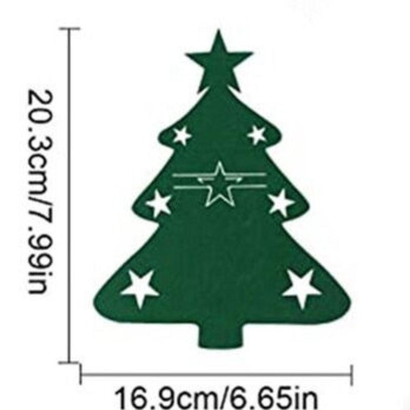 Portable Christmas Tree Cutlery Holder Bag Xmas Party Table Decor