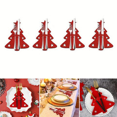 Portable Christmas Tree Cutlery Holder Bag Xmas Party Table Decor