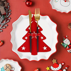 Portable Christmas Tree Cutlery Holder Bag Xmas Party Table Decor