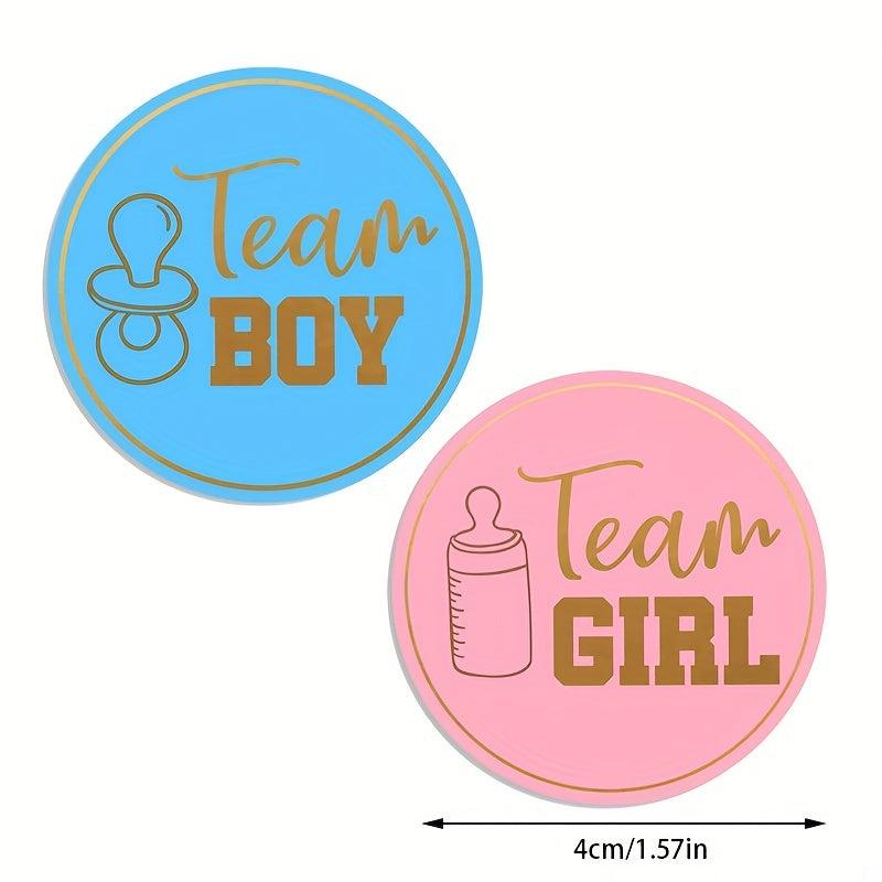 48pcs Gender Reveal Party Stickers Boys Girls Birthday Celebrations