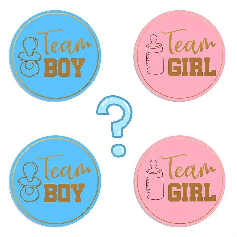 48pcs Gender Reveal Party Stickers Boys Girls Birthday Celebrations