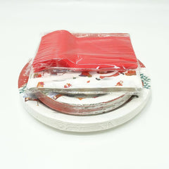 120pcs Christmas Party Tableware Paper Plates Forks Tissues Party Supplies