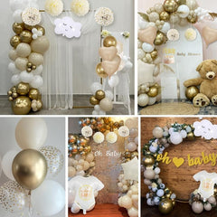 Golden Baby Shower Decorations for Boys & Girls - Balloons, Sash, Cake Topper