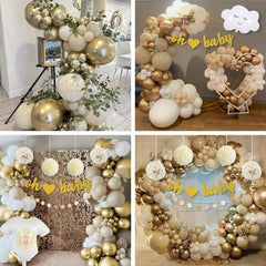 Golden Baby Shower Decorations for Boys & Girls - Balloons, Sash, Cake Topper