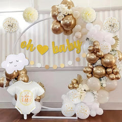 Golden Baby Shower Decorations for Boys & Girls - Balloons, Sash, Cake Topper