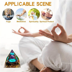 Orgone Pyramid Moonstone Amethyst Crystals Chakra Anti Stress Wisdom