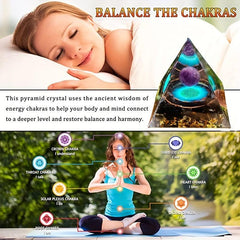 Orgone Pyramid Moonstone Amethyst Crystals Chakra Anti Stress Wisdom