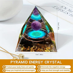 Orgone Pyramid Moonstone Amethyst Crystals Chakra Anti Stress Wisdom