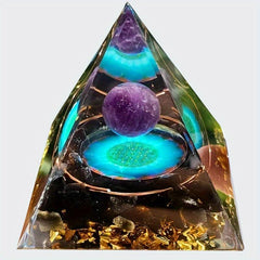 Orgone Pyramid Moonstone Amethyst Crystals Chakra Anti Stress Wisdom