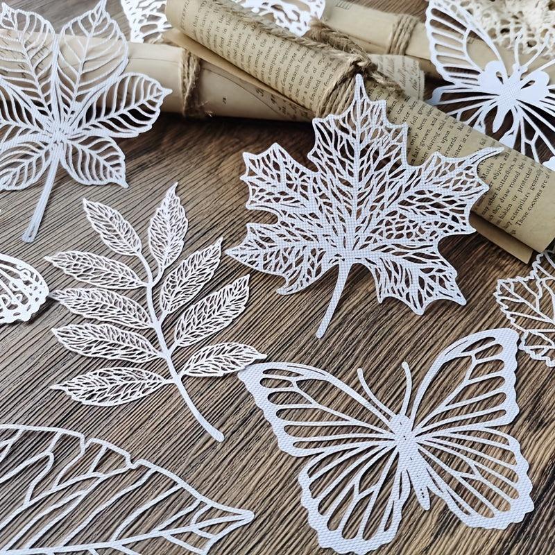 10 Sheets Vintage Hollow Butterfly Plant Textured Paper