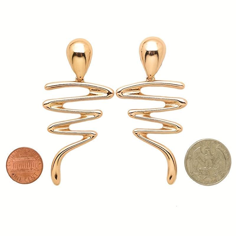 Oversize Geometric Hook Earrings Drop Statement Metal Clip Holiday Supplies