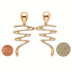 Oversize Geometric Hook Earrings Drop Statement Metal Clip Holiday Supplies
