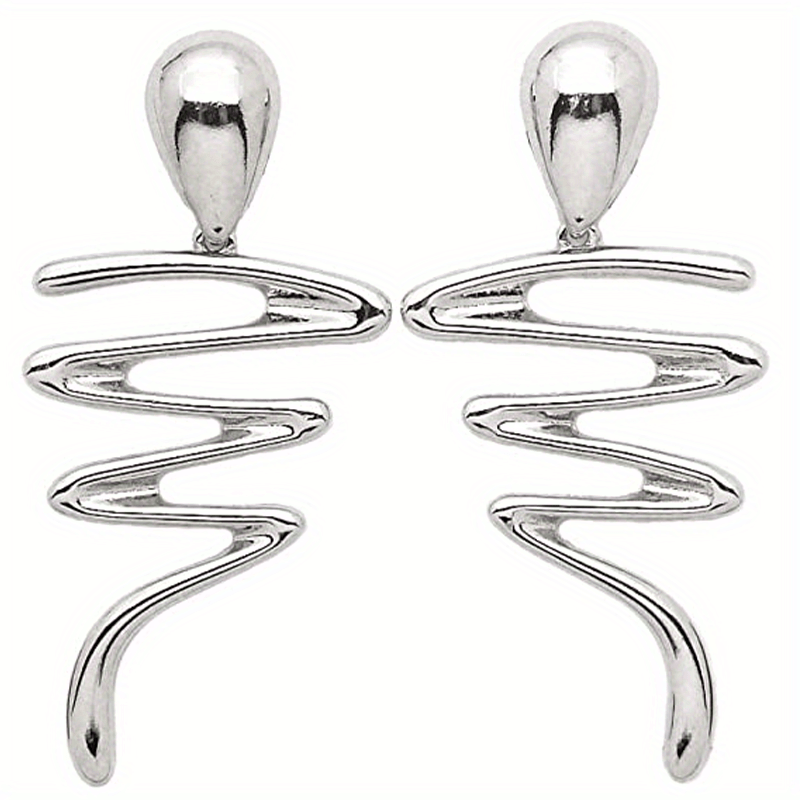 Oversize Geometric Hook Earrings Drop Statement Metal Clip Holiday Supplies
