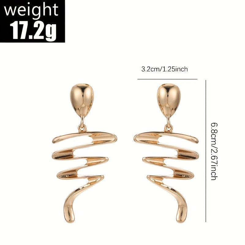 Oversize Geometric Hook Earrings Drop Statement Metal Clip Holiday Supplies