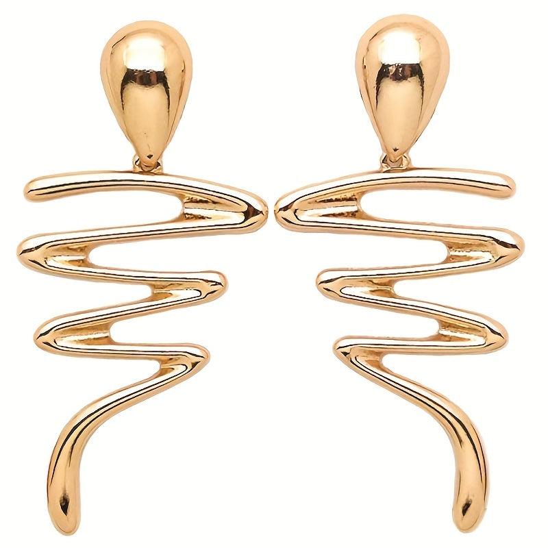 Oversize Geometric Hook Earrings Drop Statement Metal Clip Holiday Supplies
