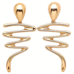 Oversize Geometric Hook Earrings Drop Statement Metal Clip Holiday Supplies