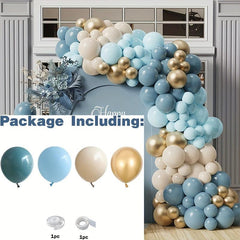 142pcs - Morandi Golden Latex Balloon Arch Garland For Party Decorations