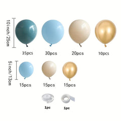 142pcs - Morandi Golden Latex Balloon Arch Garland For Party Decorations