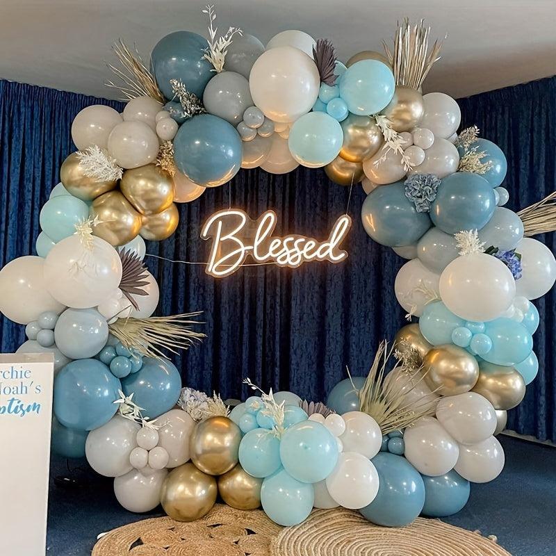 142pcs - Morandi Golden Latex Balloon Arch Garland For Party Decorations