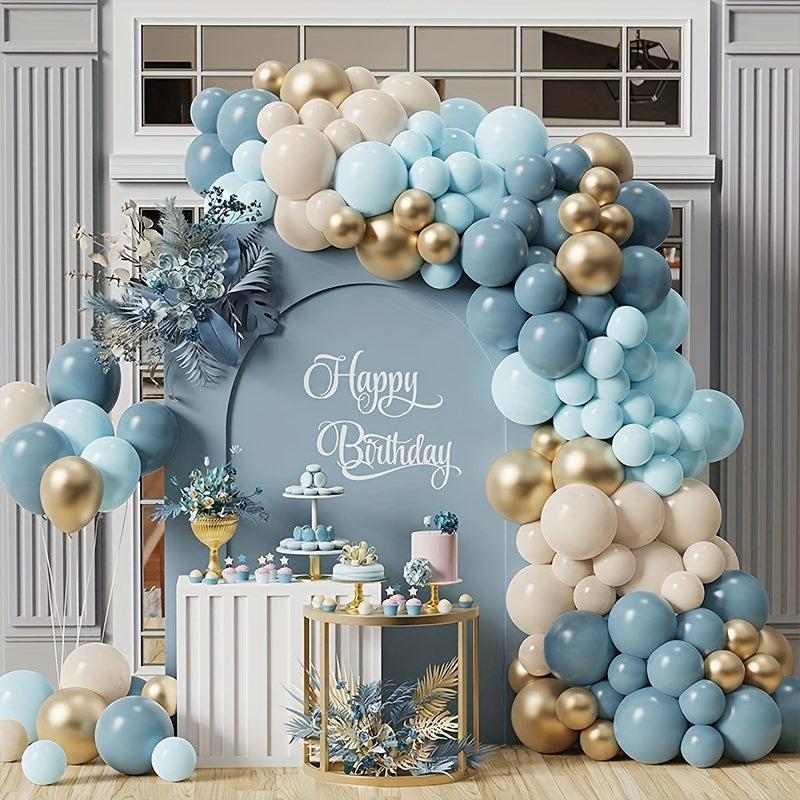142pcs - Morandi Golden Latex Balloon Arch Garland For Party Decorations