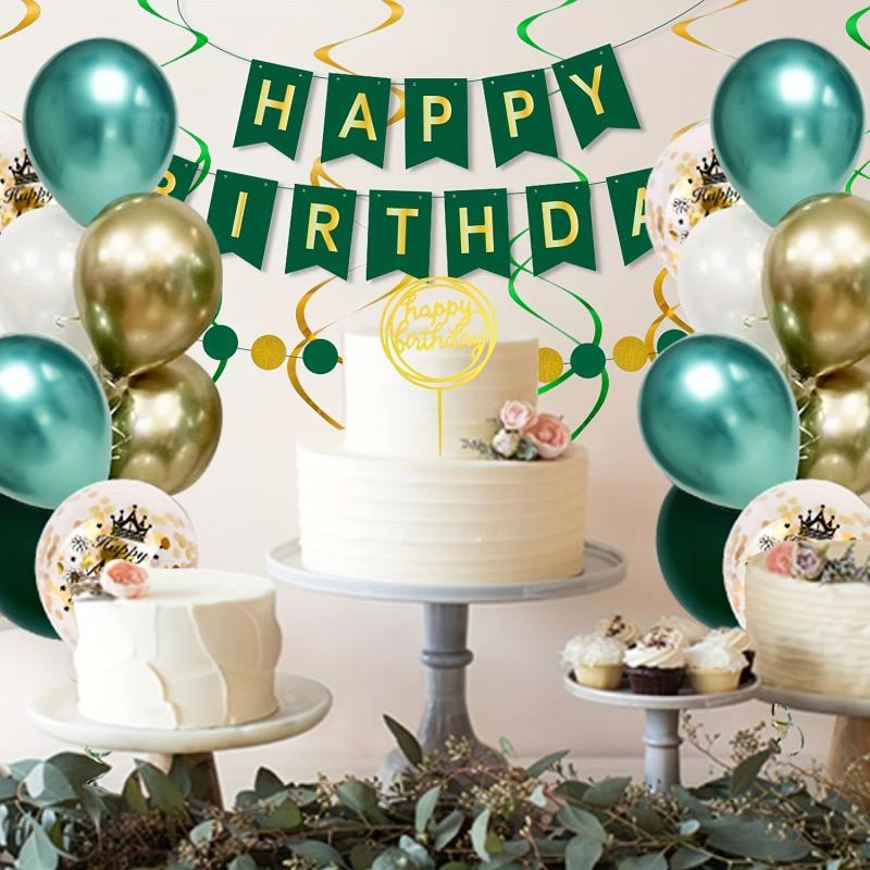 Green Golden 40th Birthday Party Decorations