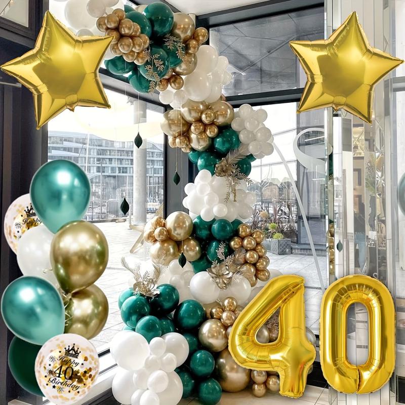 Green Golden 40th Birthday Party Decorations
