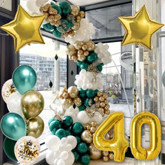 Green Golden 40th Birthday Party Decorations
