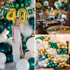Green Golden 40th Birthday Party Decorations