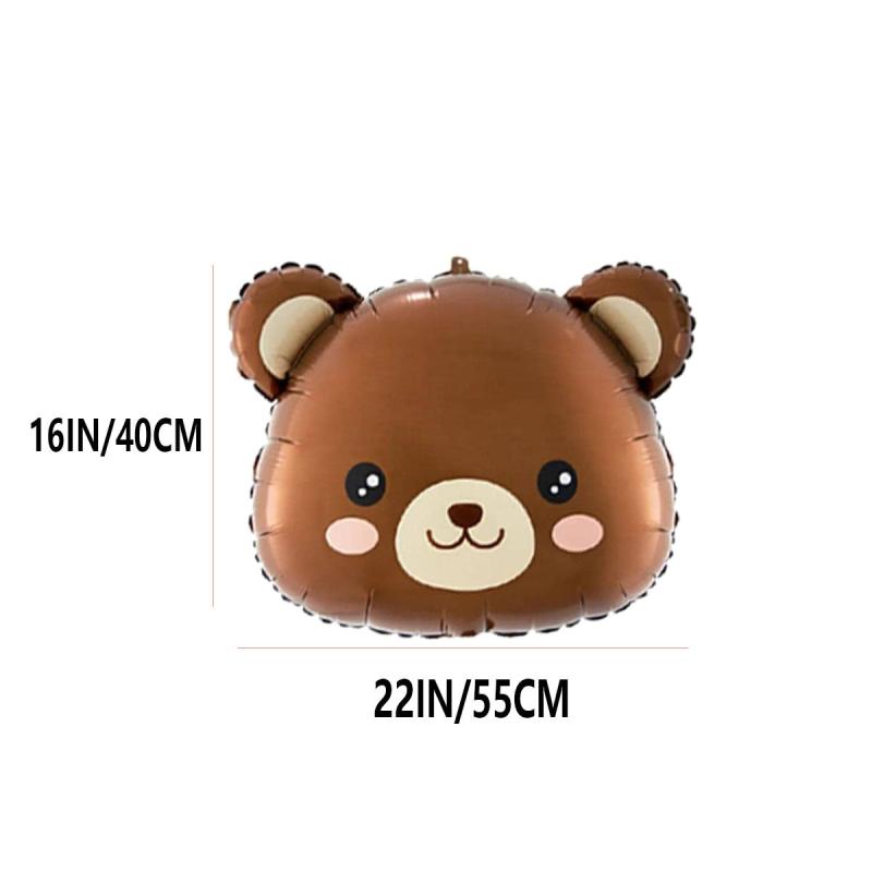 5pcs Brown Bear Themed Forest Party Decoration Balloon
