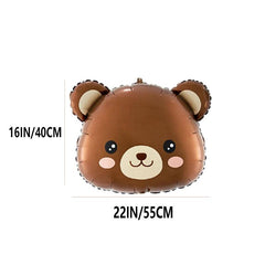 5pcs Brown Bear Themed Forest Party Decoration Balloon