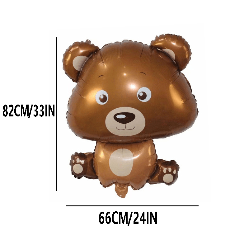 5pcs Brown Bear Themed Forest Party Decoration Balloon