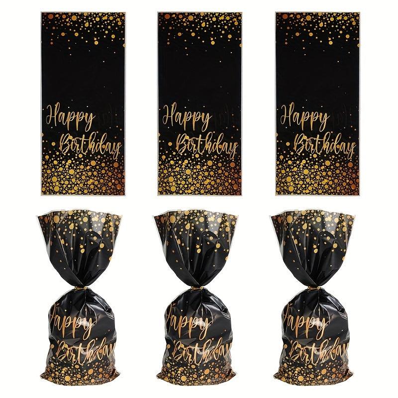 30pcs Golden Happy Birthday Gift Bags Treat Bags For Adult Birthday Party