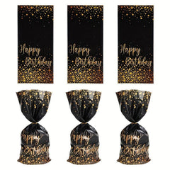 30pcs Golden Happy Birthday Gift Bags Treat Bags For Adult Birthday Party