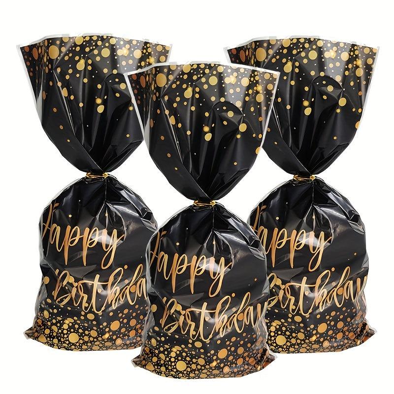 30pcs Golden Happy Birthday Gift Bags Treat Bags For Adult Birthday Party