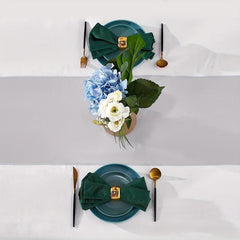 10 Pack Silver Gray Satin Table Runner 30x274 cm Long Silk Fabric Wedding