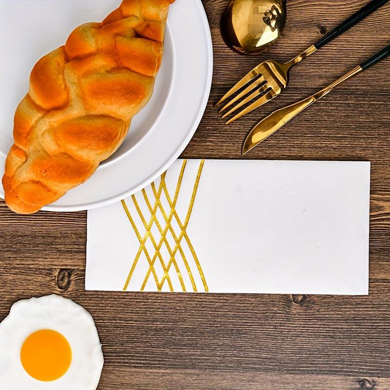 10pcs Foil Bronzing Corrugated Paper Towels for Holiday Parties