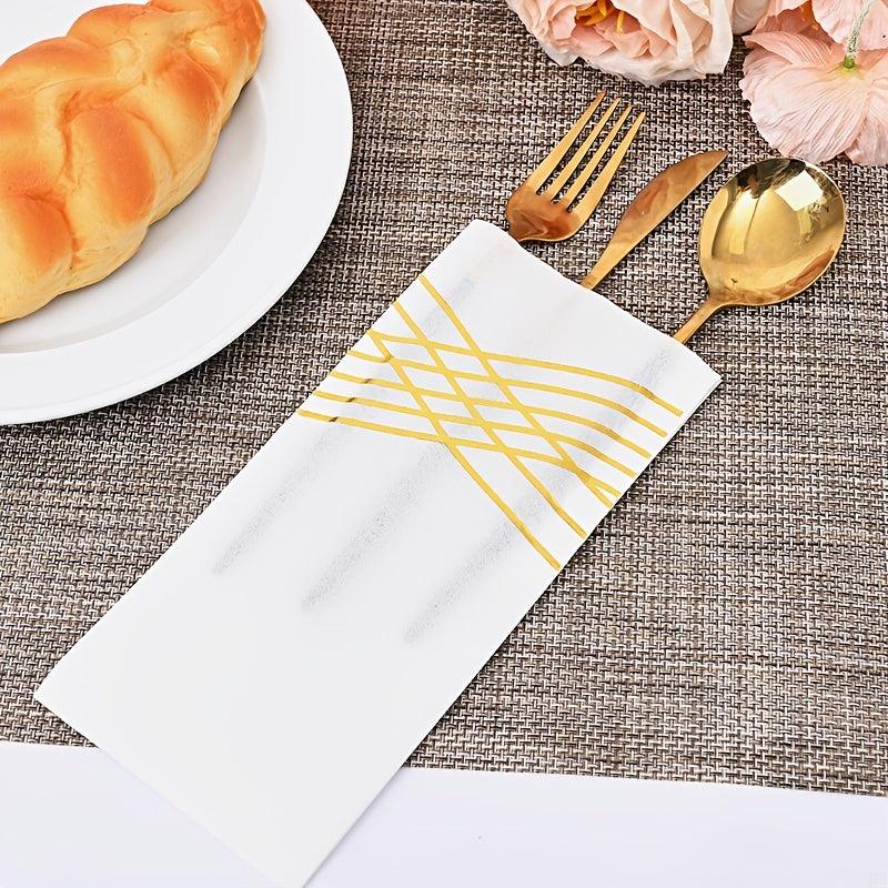 10pcs Foil Bronzing Corrugated Paper Towels for Holiday Parties