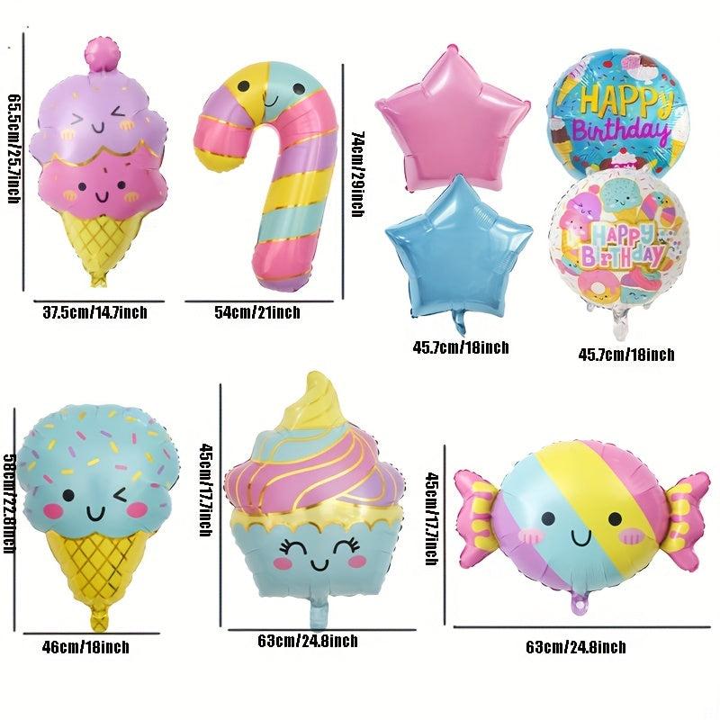 5pcs Ice Cream Balloon Set for Birthdays, Parties, Weddings
