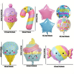 5pcs Ice Cream Balloon Set for Birthdays, Parties, Weddings
