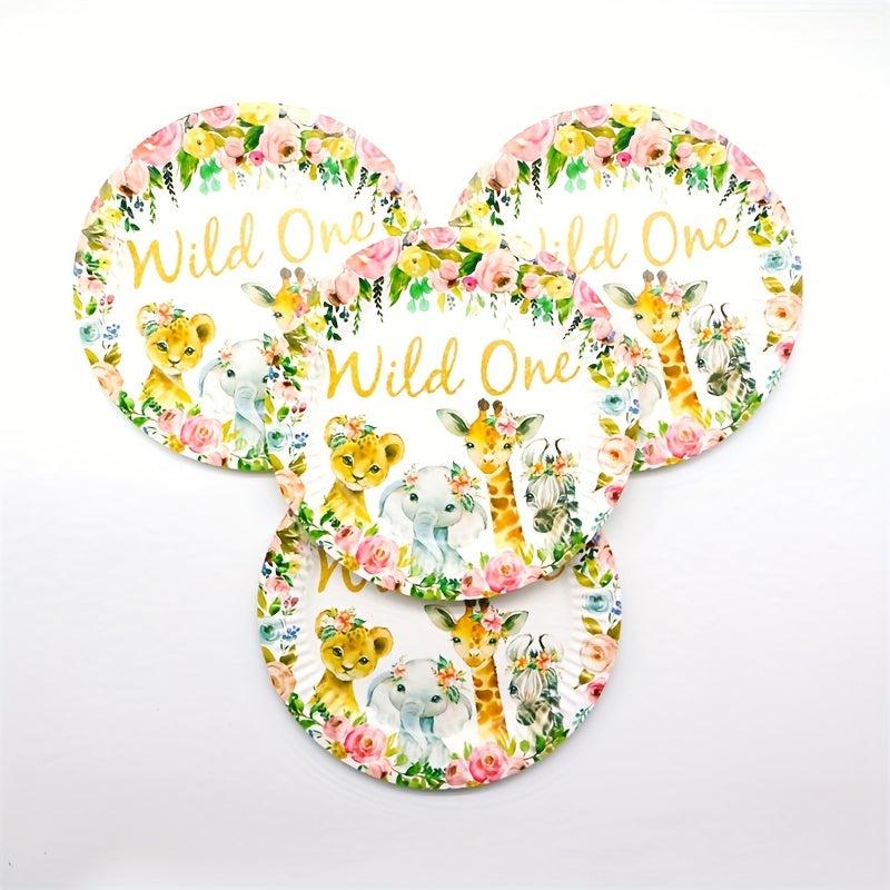 Girl Wild One Birthday Party Supplies - Plates & Napkin Set