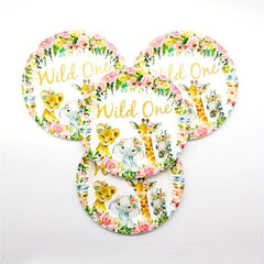 Girl Wild One Birthday Party Supplies - Plates & Napkin Set