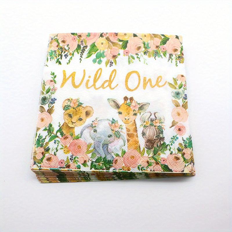 Girl Wild One Birthday Party Supplies - Plates & Napkin Set