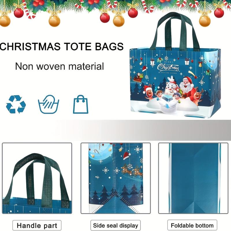 4pcs Christmas Gift Bags Xmas Party Supplies