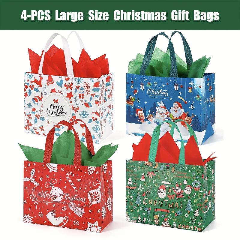 4pcs Christmas Gift Bags Xmas Party Supplies